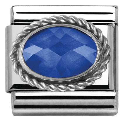 330604/007 Classic CZ  Blue,s/steel,silver setting,