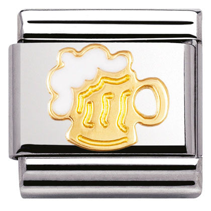 030218/06 Classic DRINKS,S/Steel,enamel,bonded yellow gold Tankard