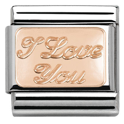 430101/30 Classic PLATES S/steel Bonded Rose Gold Gold I love you