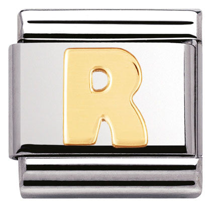 030101/18 Classic LETTER.S/steel,Bonded Yellow Gold  Letter R
