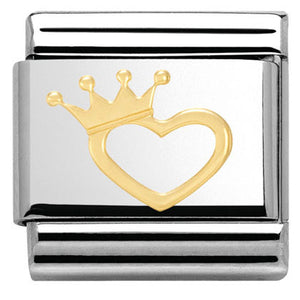 030116/17 Classic, S/Steel,bonded yellow gold Heart with crown
