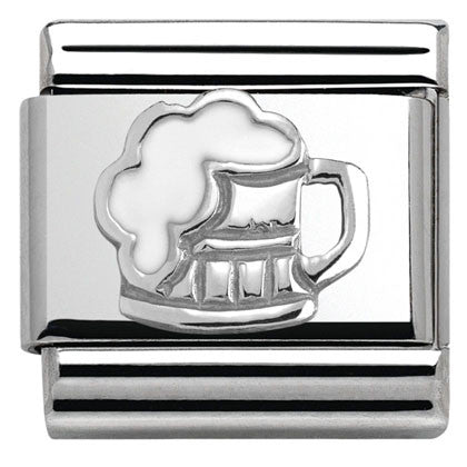 330202/34 Classic S/steel,enamel,silver 925 Pint of beer