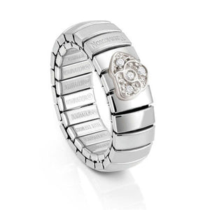 XTE stainless steel? sterling silver with Cubic Zirconia rings (038_flower)
