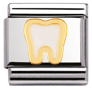 030208/05 Classic S/steel,enamel,bonded yellow gold Tooth