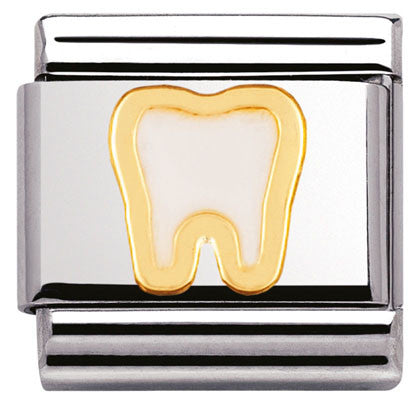 030208/05 Classic S/steel,enamel,bonded yellow gold Tooth