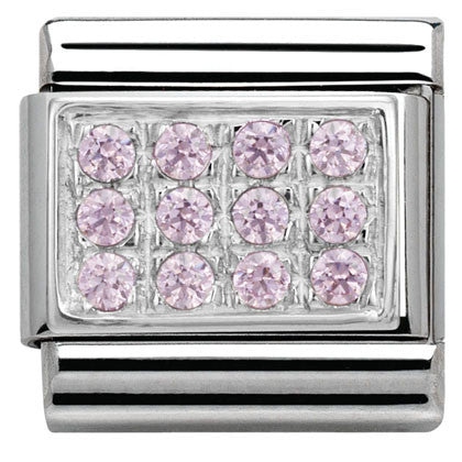 330307/06 Classic PAVE,S/Steel,CZ 925 silver Pink