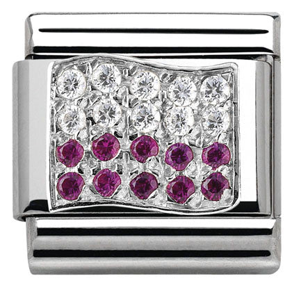 330318/17 Classic Flag, S/Steel,CZ,Silver Poland