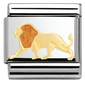 030248/15 Classic,S/steel, enamel and bonded yellow gold Lion