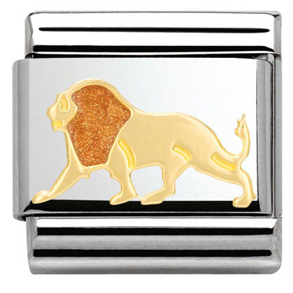 030248/15 Classic,S/steel, enamel and bonded yellow gold Lion