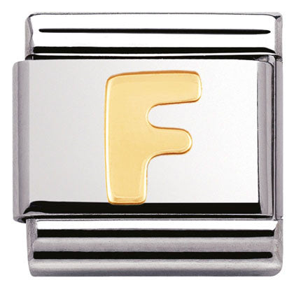030101/06 Classic LETTER,S/Steel,Bonded Yellow Gold Letter  F