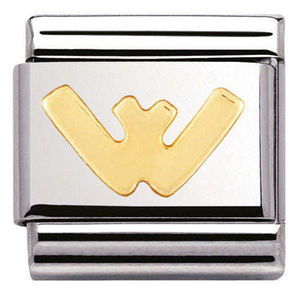 030101/23 Classic LETTER.S/steel,Bonded Yellow Gold Letter W