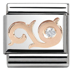 430305/03 Classic S/steel, Bonded Rose Gold, CZ  Swirl