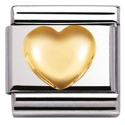 030116/01 Classic S/steel,bonded yellow gold Raised Heart
