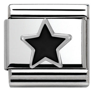 330202/05 Classic S/steel,enamel, silver 925 Black Star