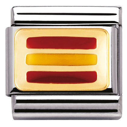 030234/18 Classic FLAG, s. steel, enamel, bonded yellow gold  Spain