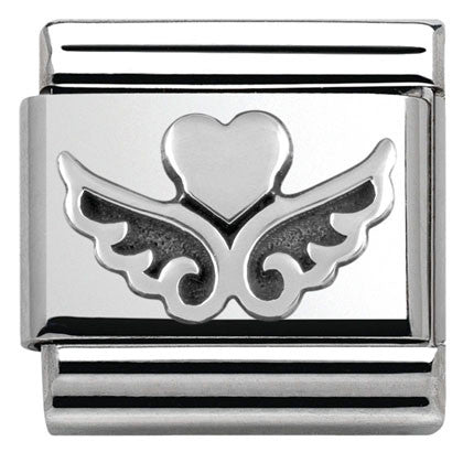 330101/13 Classic OXIDIZED ,S/Steel,silver  Heart with wings