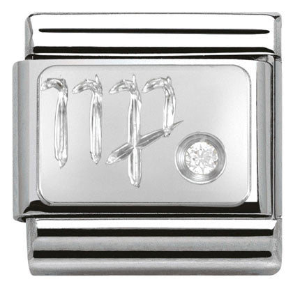 330302/06 Classic ZODIAC S/steel,CZ,925 silver Virgo