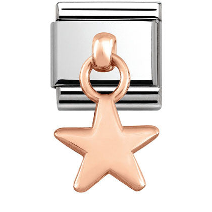 431800/05 Classic CHARMS in stainless steel . 9K rose gold Star