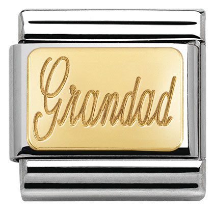 030121/28 Classic ENGRAVED SIGNS,S/steel,bonded yellow gold Grandad