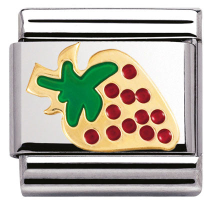 030215/11 Classic ,S/Steel,enamel,bonded yellow gold Strawberry