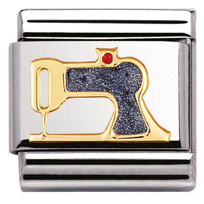 030208/43 Classic S/Ssteel.enamel,bonded yellow gold  Sewing Machine