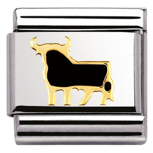 030262/39 Classic S/Steel,enamel,bonded yellow gold Spanish bull