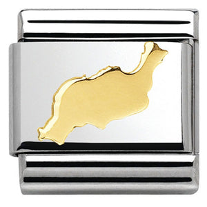 030128/16  Classic  SYMBOLS,S/steel, bonded yellow gold Lanzarote (Spain)