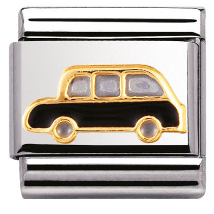 030250/09 Classic U.K stainless steel,enamel,bonded yellow gold Black Cab