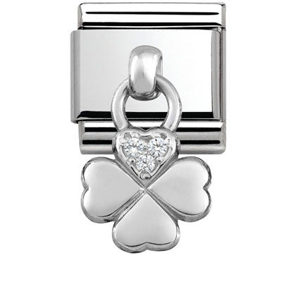 331800/02 Classic CHARMS,S/Steel,silver 925 Four Leaf Clover CZ