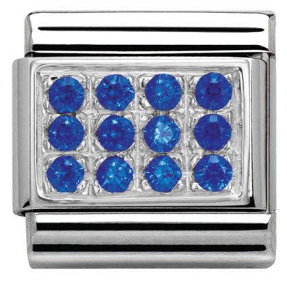 330307/04DLV Classic PAVE,S/Steel,CZ 925 silver Blue