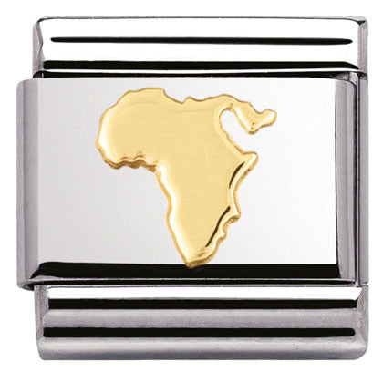 030128/09 Classic Flag S/steel,bonded yellow gold Map of Africa