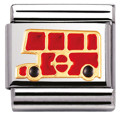 030210/19 Classic S/Steel,enamel,bonded yellow gold London Bus