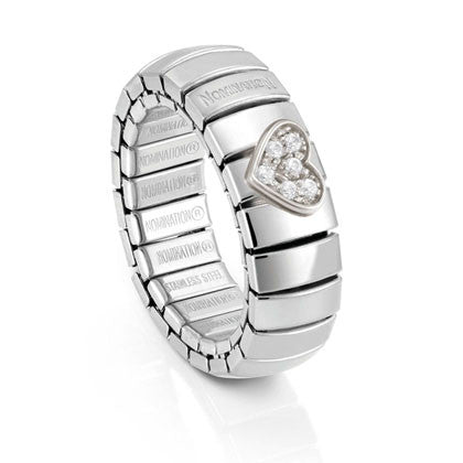 XTE Ring stainless steel? sterling silver Heart with Cubic Zirconia rings (006_)