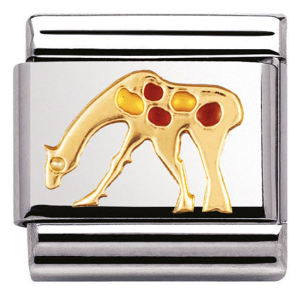 030211/26 Classic, S/Steel,enamel,bonded yellow gold Giraffe