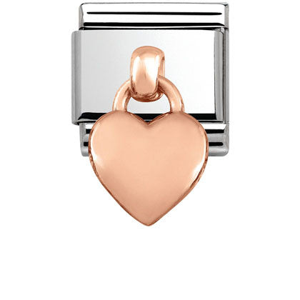 431800/01 Classic CHARMS in stainless steel with 9K rose gold Heart
