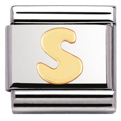 030101/19 Classic LETTER.S/steel,Bonded Yellow Gold  Letter S