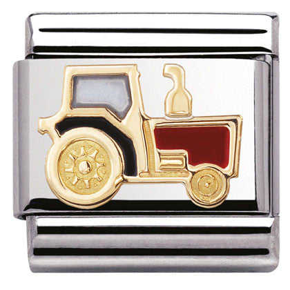 030210/22 Classic s/steel ,enamel, bonded yellow gold Tractor