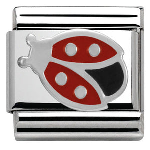 330202/15 Classic ,S/steel,enamel & silver 925 Ladybird
