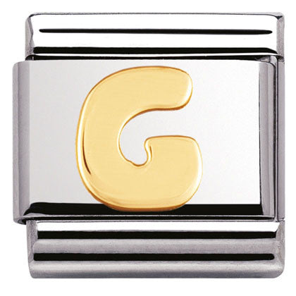 030101/07 Classic LETTER,S/Steel,Bonded Yellow Gold Letter  G
