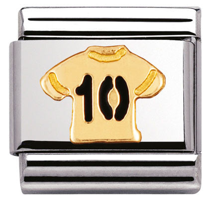 030204/12 Classic Sport NO 10 Shirt,with enamel and bonded yellow gold