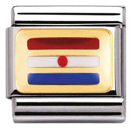 030234/35 Classic  FLAG,S/steel enamel, bonded yellow gold CROATIA