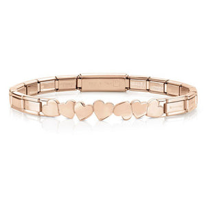 TRENDSETTER Bracelets  in stainless steel with wefts (002_Hearts ROSE GOLD)