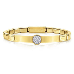 TRENDSETTER Bracelets  in stainless steel? sterling silver and c.z. (PVD) (021_Yellow Gold and WHITE)