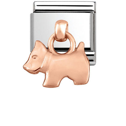 431800/09 Classic CHARMS in stainless steel with 9K rose gold Dog