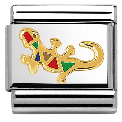 030262/08 Classic,S/steel,enamel & yellow gold Gaudi s dragon