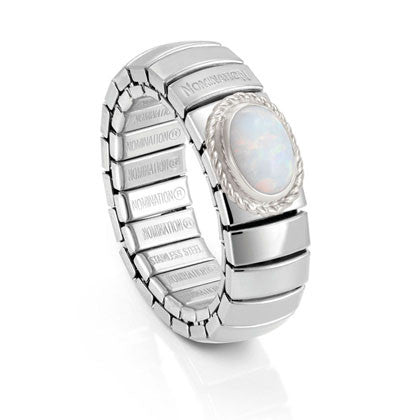 XTE  ring silver 043401/013 WHITE OPAL synthetic