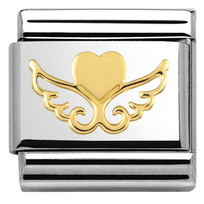 030116/20 Classic S/steel,bonded yellow gold Heart with wings