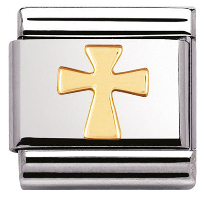 030105/01 Classic S/Steel,Bonded Yellow Gold Cross