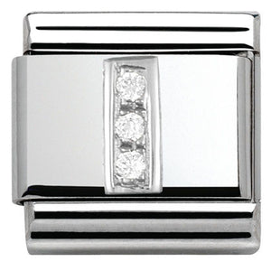330301/09 Classic LETTER I S/steel. Cub. zirc,925 silver