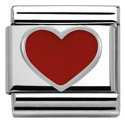 330202/17 Classic S/steel,enamel,silver 925 Red Heart